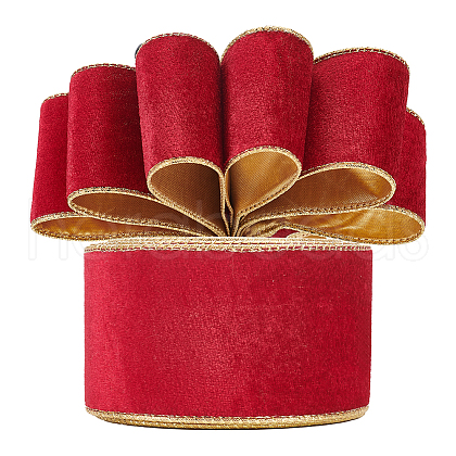 10 Yards Single Face Velvet Ribbons SRIB-WH0026-10B-1