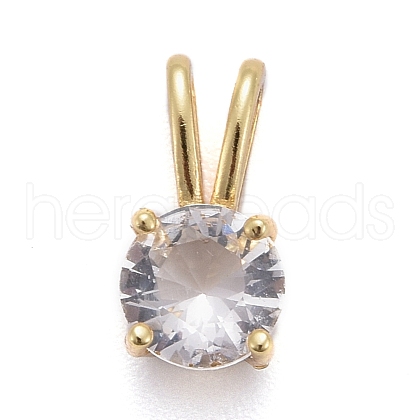 Brass Micro Pave Cubic Zirconia Pendants KK-P192-04-G06-1