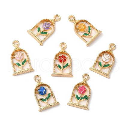 Eco-friendly Alloy Enamel Pendants PALLOY-M212-08G-1