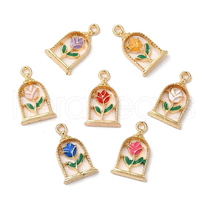 Eco-friendly Alloy Enamel Pendants PALLOY-M212-08G-1