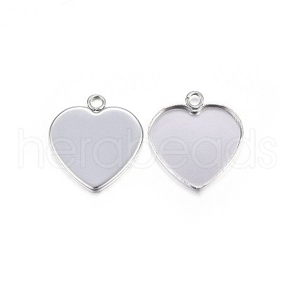 Tarnish Resistant 304 Stainless Steel Pendant Cabochon Settings X-STAS-P210-10P-02-1