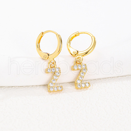 Brass Micro Pave Clear Cubic Zirconia Hoop Earrings FS-WGAF6E5-26-1