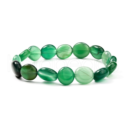 Natural Agate Beaded Stretch Bracelet BJEW-JB06988-03-1
