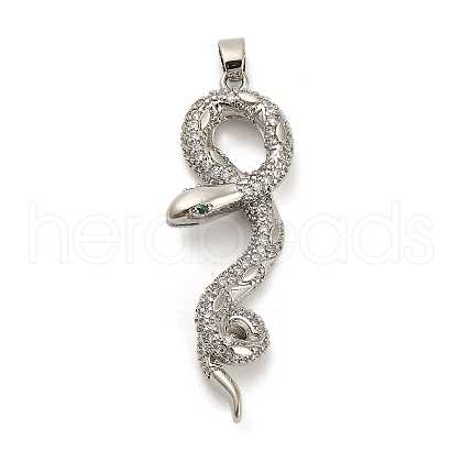Brass Micro Pave Cubic Zirconia Pendants KK-S503-03P-02-1