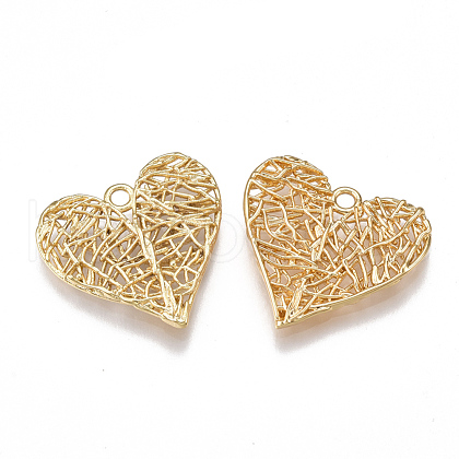 Brass Filigree Pendants X-KK-T038-25G-1