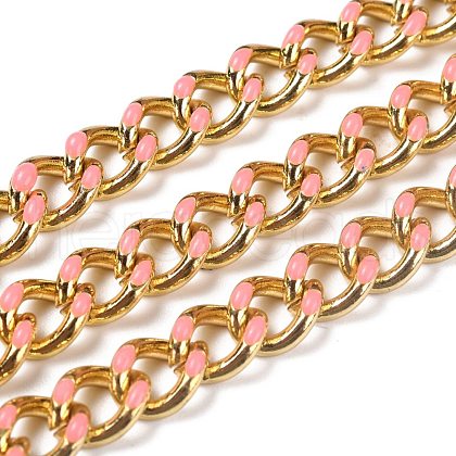Golden Brass Enamel Curb Chain CHC-H103-07K-G-1