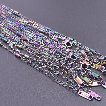 304 Stainless Steel Column Link Chain Necklaces ZK1552-5-1