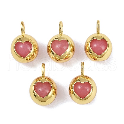 Natural Dyed Agate Heart Pendants KK-A257-20G-02-1