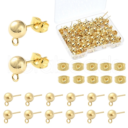 50Pcs 304 Stainless Steel Stud Earring Findings STAS-YW0001-89-1