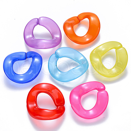 Imitation Jelly Acrylic Linking Rings OACR-S036-004B-E-1