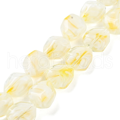 Handmade Gold Sand Lampwork Beads Strands LAMP-U001-01G-1