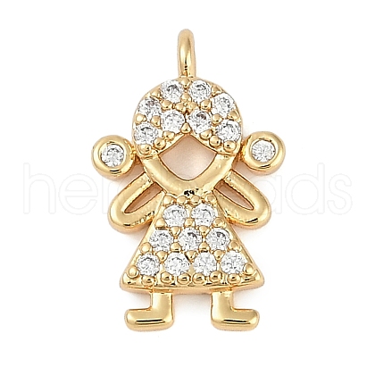 Rack Plating Brass Micro Pave Cubic Zirconia Pendants KK-H509-37G-1