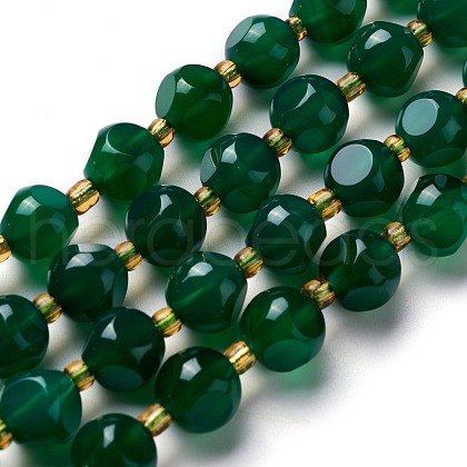 Natural Green Agate Beads Strands G-M367-21A-1