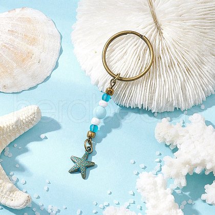 Alloy Conch Pendant Keychains KEYC-JKC01225-02-1