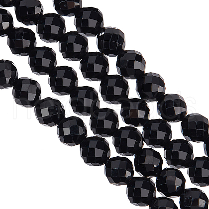 Olycraft 1 Strand Natural Black Tourmaline Beads Strands G-OC0005-36-1