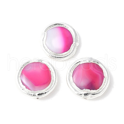 Electroplated Natural Banded Agate/Striped Agate Beads KK-P305-06S-1