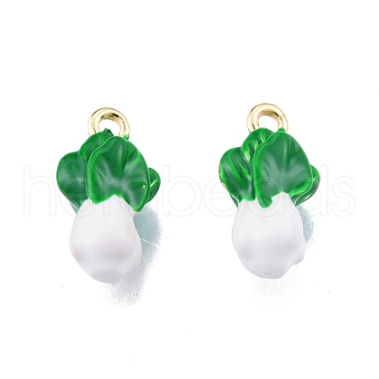 Brass Enamel Pendants KK-G432-05G-1