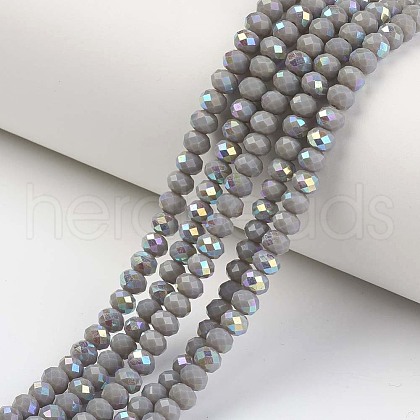 Electroplate Opaque Solid Color Glass Beads Strands EGLA-A034-P10mm-L13-1