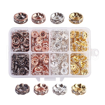 Brass Rhinestone Spacer Beads RB-JP0002-04-1