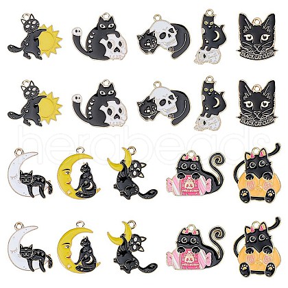 DICOSMETIC 20Pcs 10 Style Alloy Enamel Pendants ENAM-DC0001-68-1