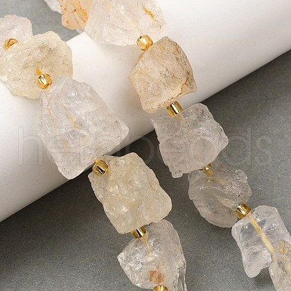 Raw Rough Natural Quartz Crystal Beads Strands G-Z087-B02-1