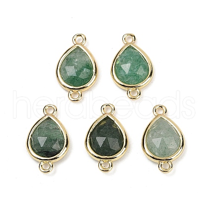 Natural Green Strawberry Quartz Faceted Connector Charms G-L514-048P-08-1