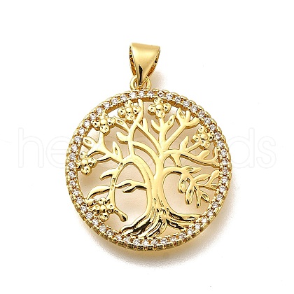 Rack Plating Brass Micro Pave Cubic Zirconia Pendants KK-L226-051G-06-1