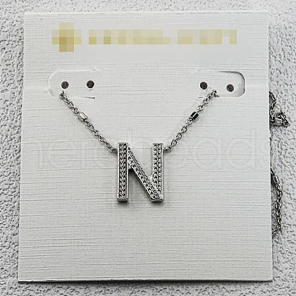 Brass Initial Pendant Necklaces for Women FS-WG8E27F-40-1