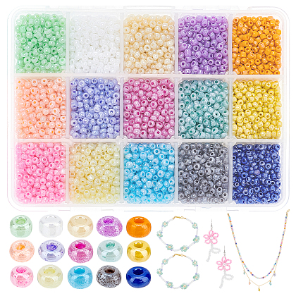 15 Colors Glass Seed Beads SEED-PH0012-07-1