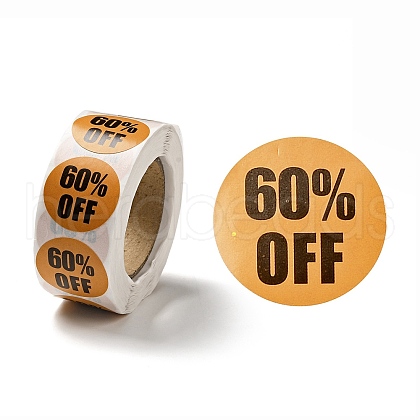 Percent Off Round Roll Stickers DIY-D078-05-1