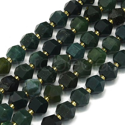 Natural Moss Agate Beads Strands G-I376-A25-01-1
