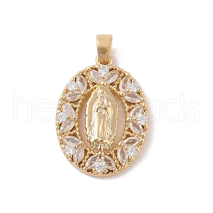 Brass Cubic Zirconia Pendants KK-Z050-16G-01-1