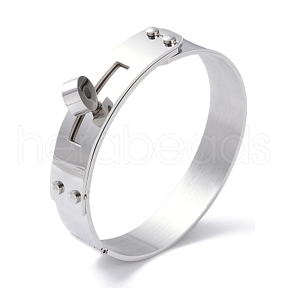 Donut 304 Stainless Steel Bangles BJEW-G700-07A-P-1