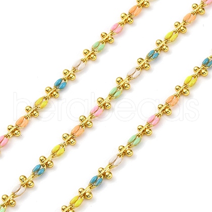 Brass Enamel Link Chains CHC-L050-07G-10-1