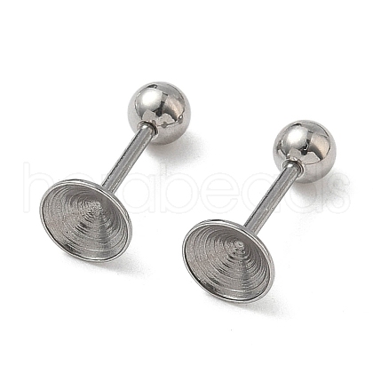 304 Stainless Steel Stud Earring Findings STAS-U056-04B-P-1