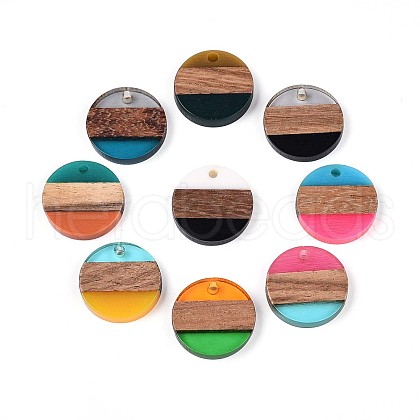 Resin & Walnut Wood Pendants RESI-T057-35M-1