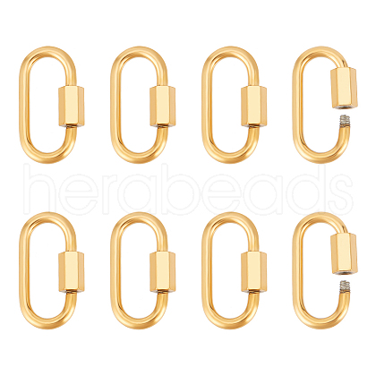 Unicraftale 8Pcs 304 Stainless Steel Screw Carabiner Lock Charms STAS-UN0058-40G-1