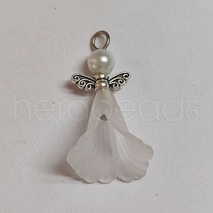 Angel Frosted Acrylic Pendants PALLOY-TAC0044-01-1