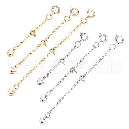 6Pcs 6 Style Brass Chain Extender FIND-AB00044-1
