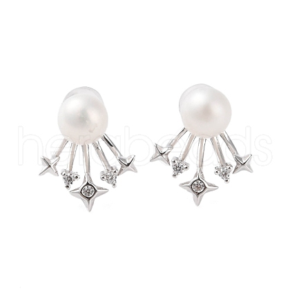 925 Sterling Silver Studs Earring EJEW-H002-25P-1