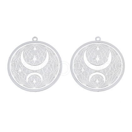 Non-Tarnish 304 Stainless Steel Filigree Pendants STAS-S118-054-1