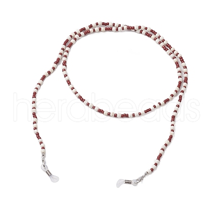 Synthetic Turquoise & Glass Seed Bead Chains Neck Strap for Eyeglasses AJEW-EH00399-1