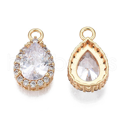 Brass Micro Pave Cubic Zirconia Pendants KK-N216-365-1
