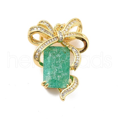 Brass Micro Pave Clear Cubic Zirconia Pendants KK-I695-016A-1