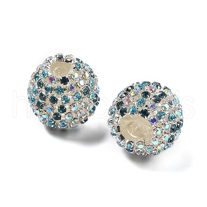 Sparkle Glass Rhinestone Round Beads OACR-S048-01G-1