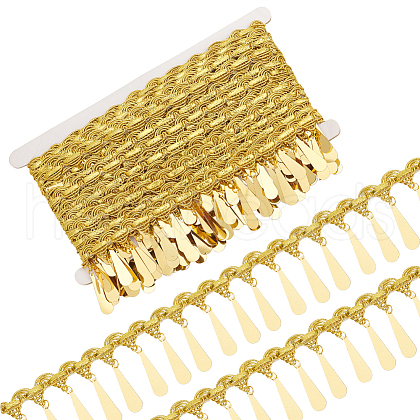 10 Yards Polyester Ribbons with Teardrop Tassel OCOR-WH0085-67B-1