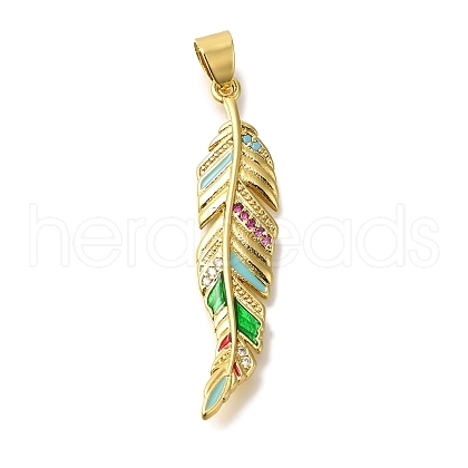 Brass Micro Pave Cubic Zirconia Pendants KK-K389-046G-1