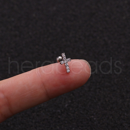 Brass Micro Pave Clear Cubic Zirconia Cartilage Earrings for Women WGD0011-07-1
