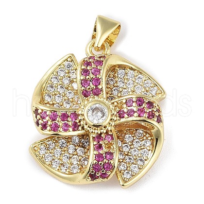 Rack Plating Brass Micro Pave Cubic Zirconia Pendants KK-K341-49G-01-1