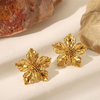 304 Stainless Steel Stud Earrings EJEW-Z114-01G-1